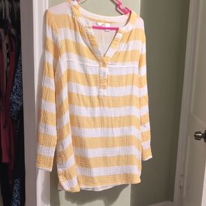 Kaktus Yellow and White Striped Shirt